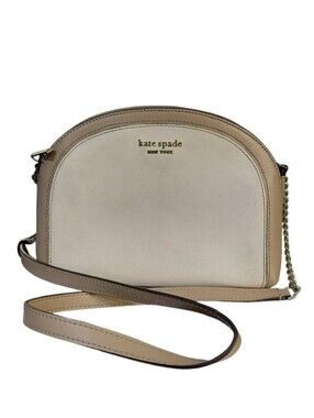 kate spade New York Spencer Double Zip Cream & Tan Crossbody Bag